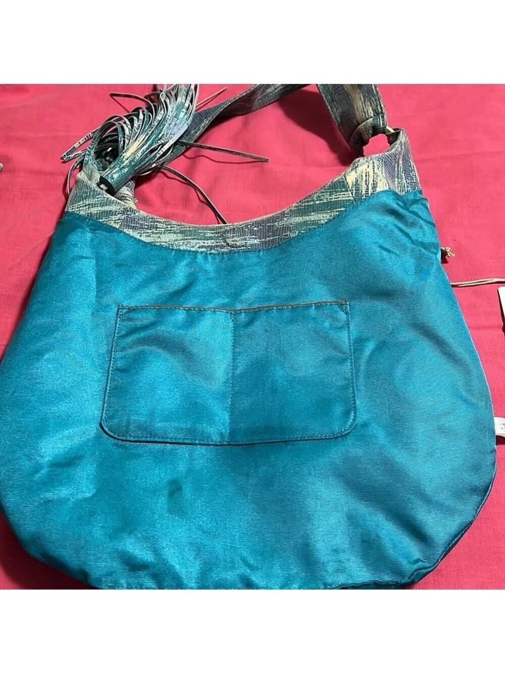 HOBO Gardner Cracked Glass Bag. 100% leather. Turquoise, aqua, metallic tones - Picture 8 of 12